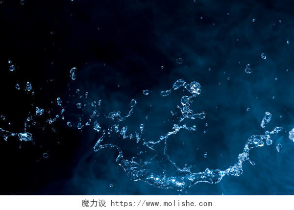 蓝黑色玄幻烟雾背景泼的水